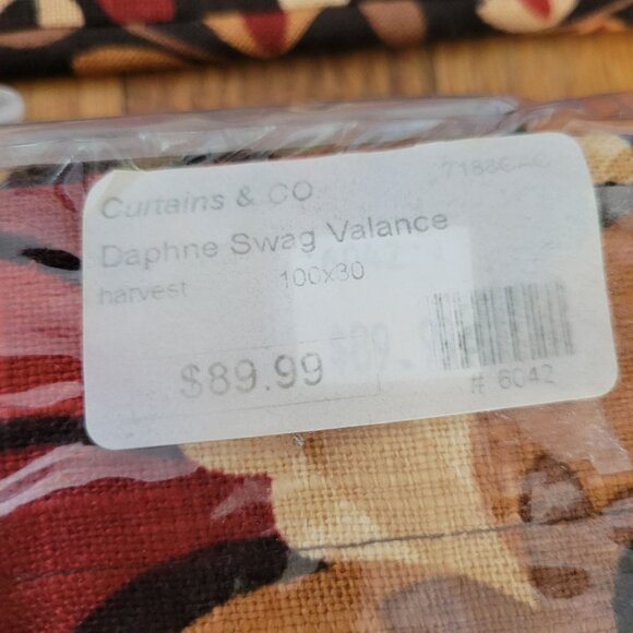 Curtains Co Daphne Filler Valance 50x13 Swag Valance 100x30 Set Harvest Floral - Picture 4 of 9